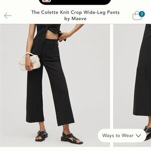Maeve By Anthropologie Black Colette Trousers